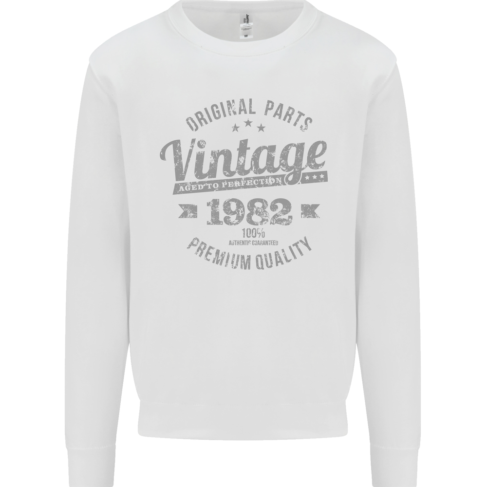 Vintage Year 43rd Birthday 1982 Mens Sweatshirt Jumper White