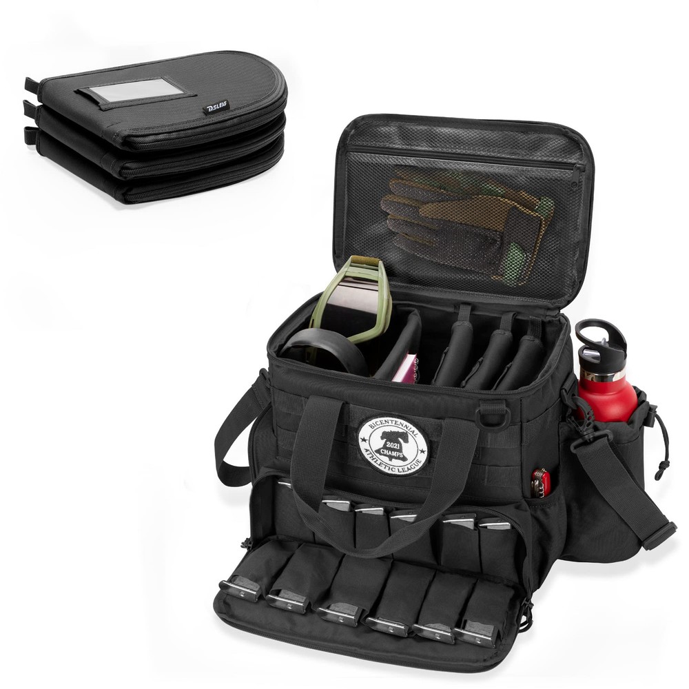 Tactical Gun Range Duffle Bag with 3 Pistol Cases & 12X Mag Pockets