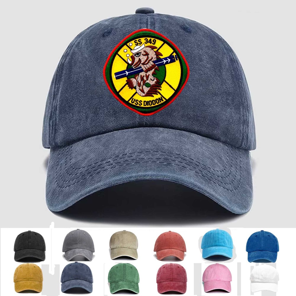 Custom Embroidered Hat SS-349 USS Diodon, Veteran Cap, Trucker Hat, Gift Idea