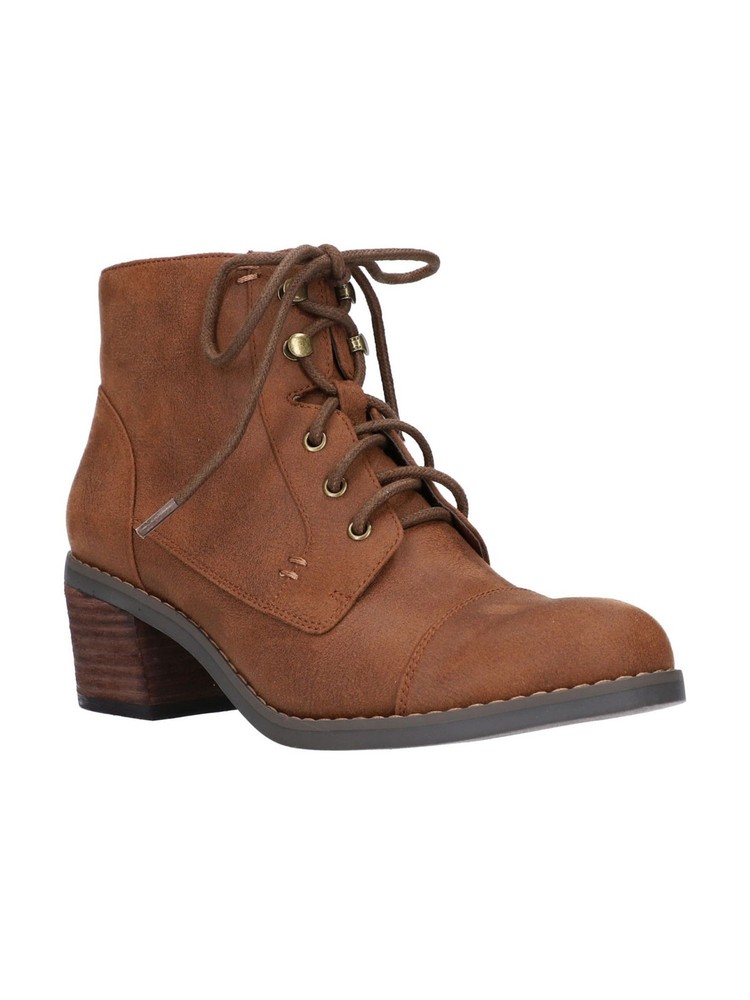 BELLA VITA Womens Brown Side Zip Block Heel Booties Size 9