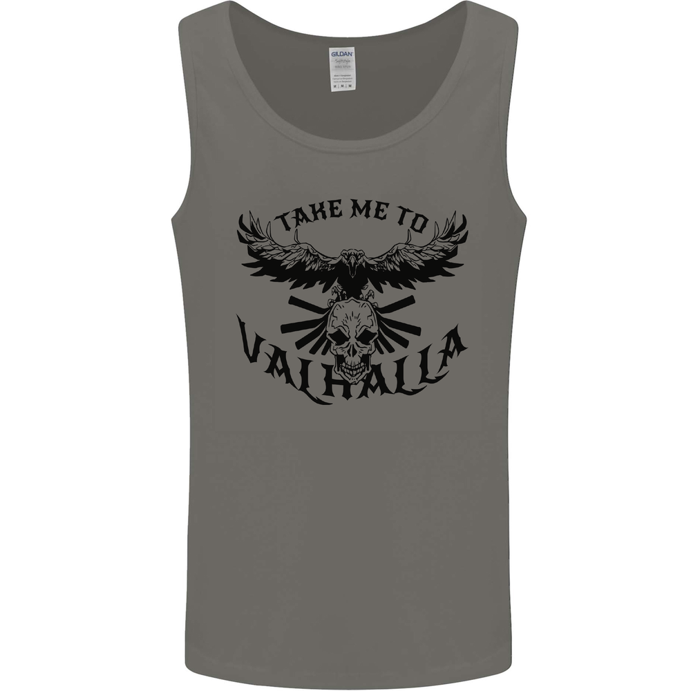 Take Me To Valhalla Viking Skull Odin Thor Mens Vest Tank Top