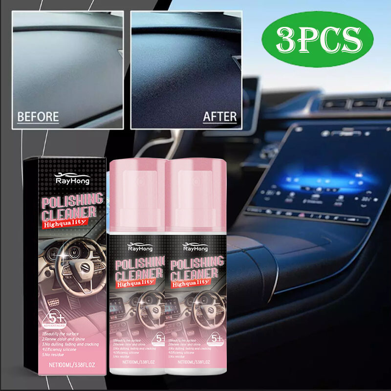 3PACK 100ml Car Interior Polish Cleaner & Detailer Spray  