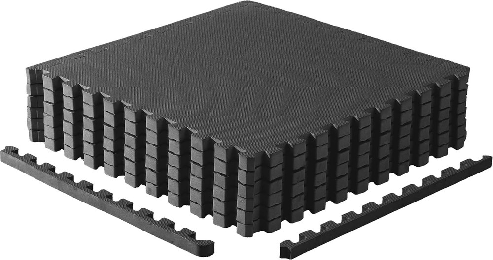 1-Inch Thick Interlocking Exercise Puzzle Mats in Various Sizes & Colors  