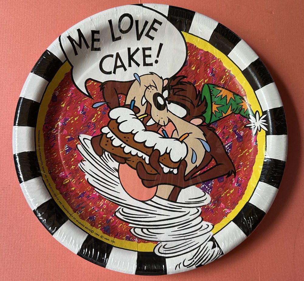 Vintage Taz Tazmanian Devil Party Plates 8 3/4