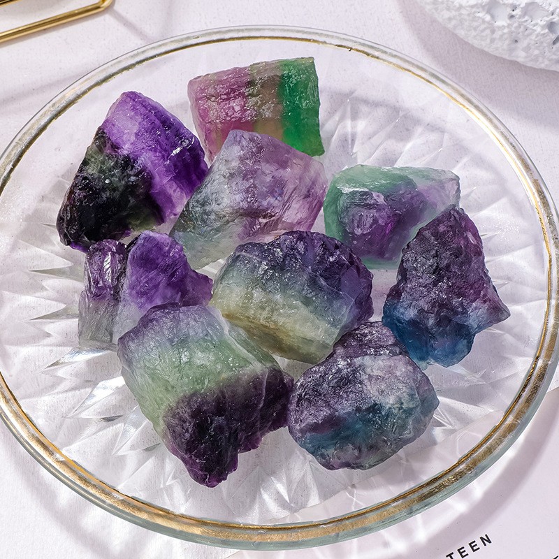100g Natural Rainbow Fluorite Rough Stone Healing Crystal Mineral Specimen 1PCS