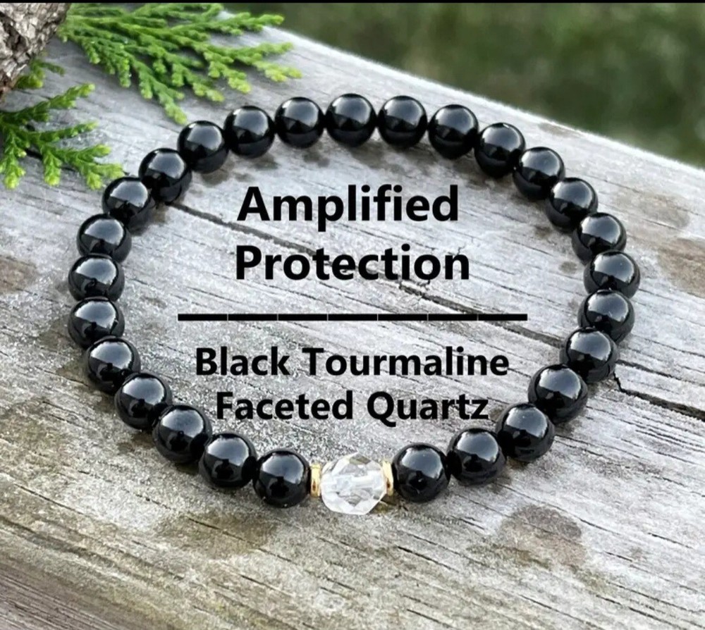 Black Tourmaline Bracelet for Root Chakra Healing & Protection - Women's Gift