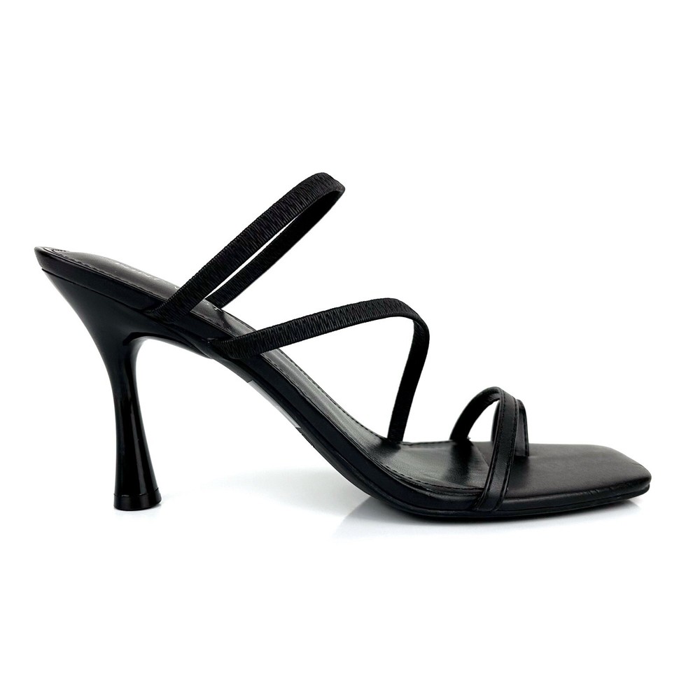 Nine West Womens Fasta 3 Strappy Slip On Sandals Black Size 9