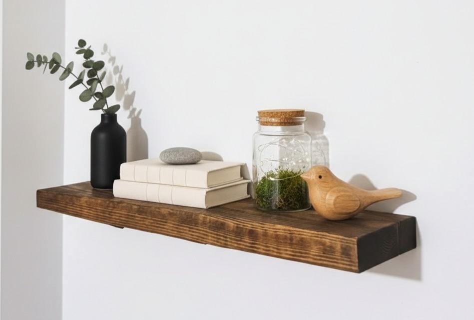Rustic Barnwood Floating Mantel Shelf - Reclaimed Barn Wooden 24x5.5x1.5