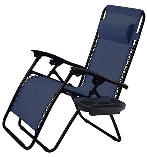 Zero Gravity Reclining Lounge Chair with Textilene Fabric for Outdoor Relaxation  