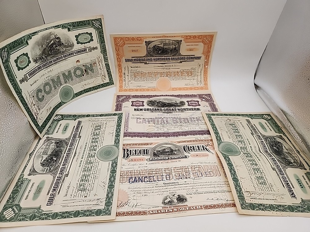 New Orleans Great Northern Chicago Eastern Gulf Mobile Beech Stock Certificate 6