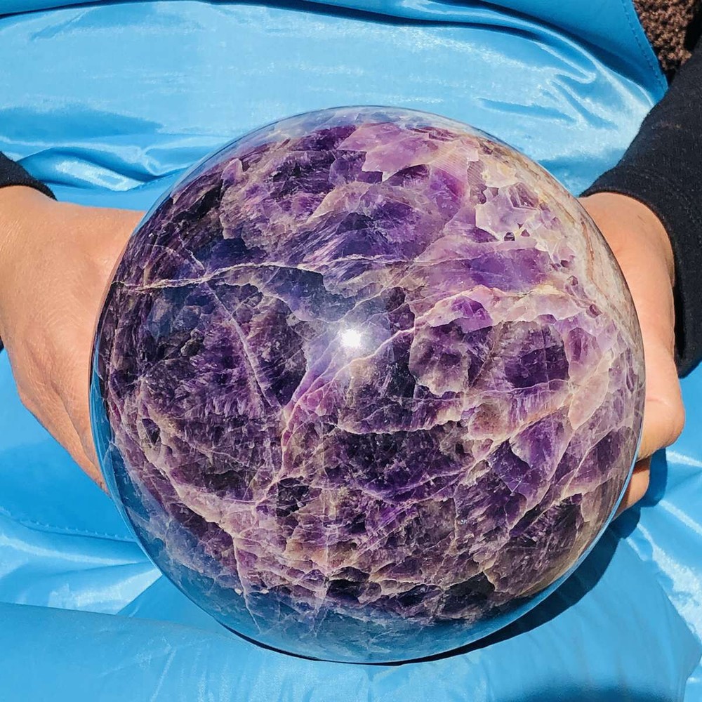 Natural 6250G Dream Amethyst Quartz Crystal Sphere Ball for Healing 2710