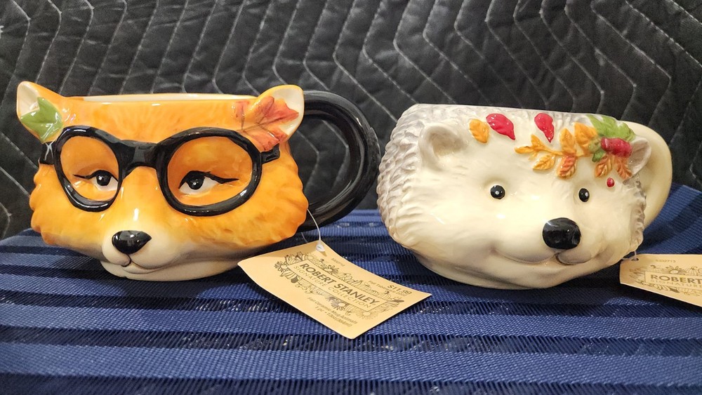 Robert Stanley 2021 Fall Fox and Hedgehog Ceramic Coffee Mug NWT