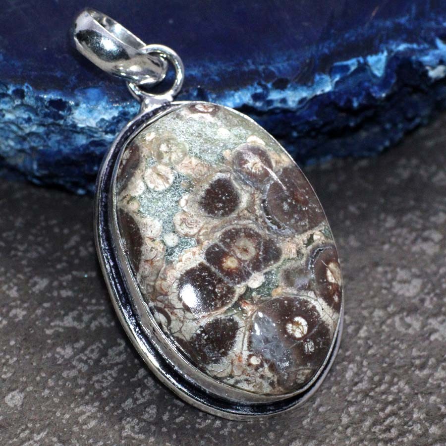 Birds Eye Jasper 925 Silver Plated Handmade Pendant 1.6