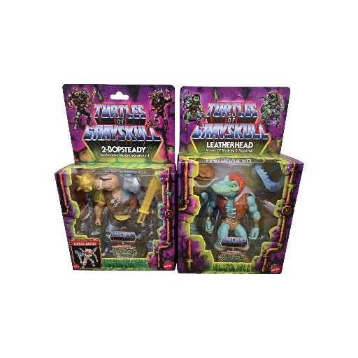 TMNT Turtles of Grayskull Bobsteady & Leatherhead MOTU Action Figures NIB