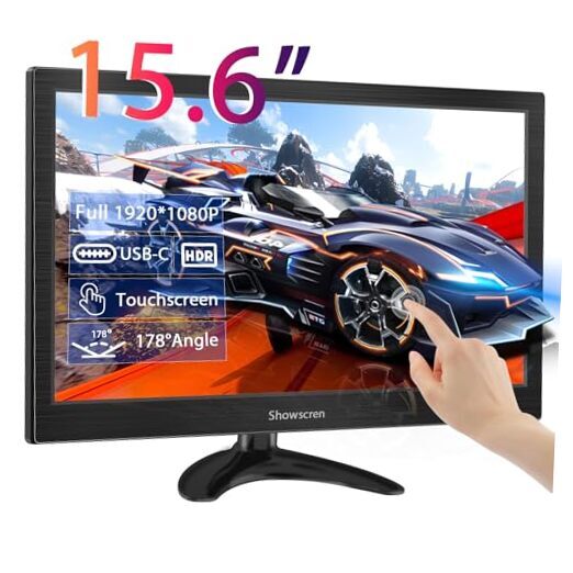 PC Monitor Touchscreen Portable Monitor HDR 1920x1080 100% sRGB 15.6 Inch