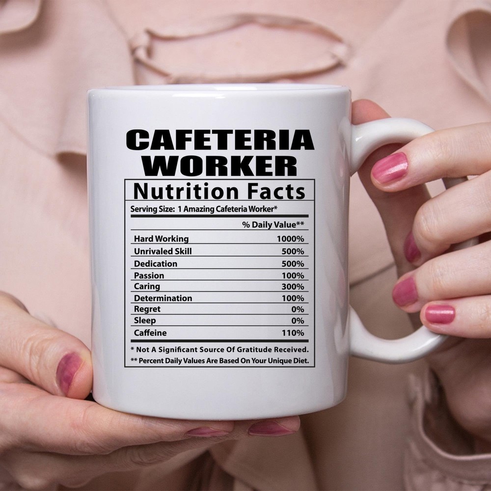 Funny Cafeteria Worker Nutrition Facts Humor Coffee Mug for Tea Lovers  