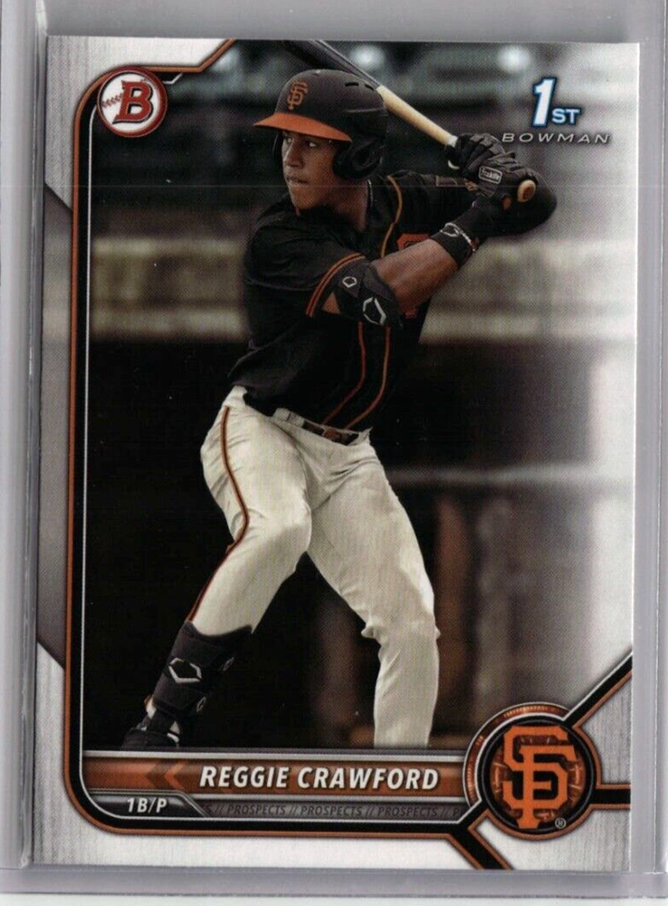 REGGIE CRAWFORD ROOKIE 1ST BOWMAN BASEBALL RC #BD-33 2022 SAN FRANCISCO GIANTS