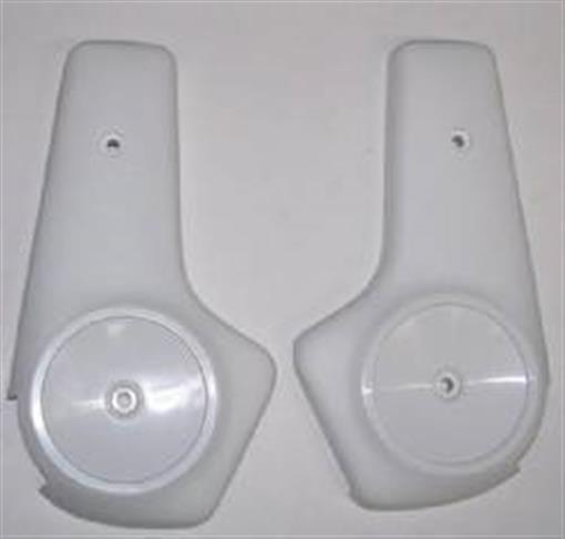 NEW Mopar White Bucket Seat Hinge Covers 1971-Up A-Body 1973-74 E-Body
