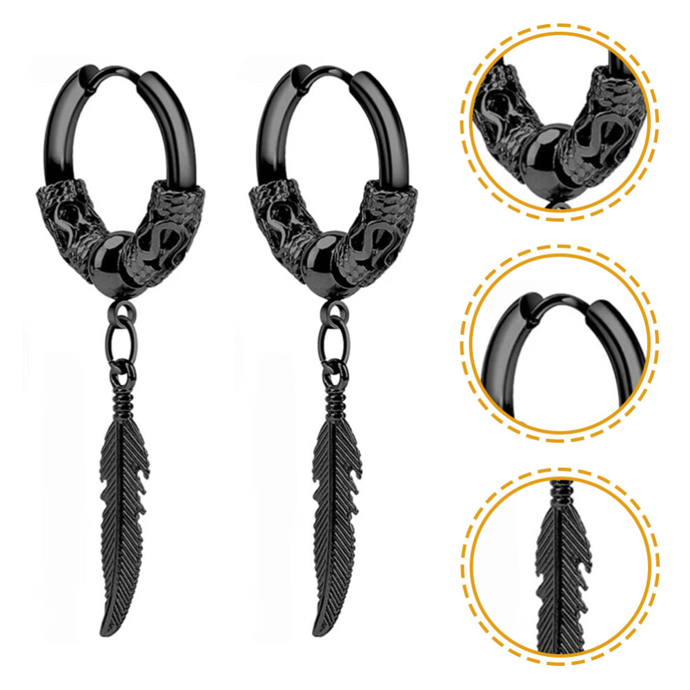 Elegant Dragon Leaf Jewelry Earrings for Men and Women