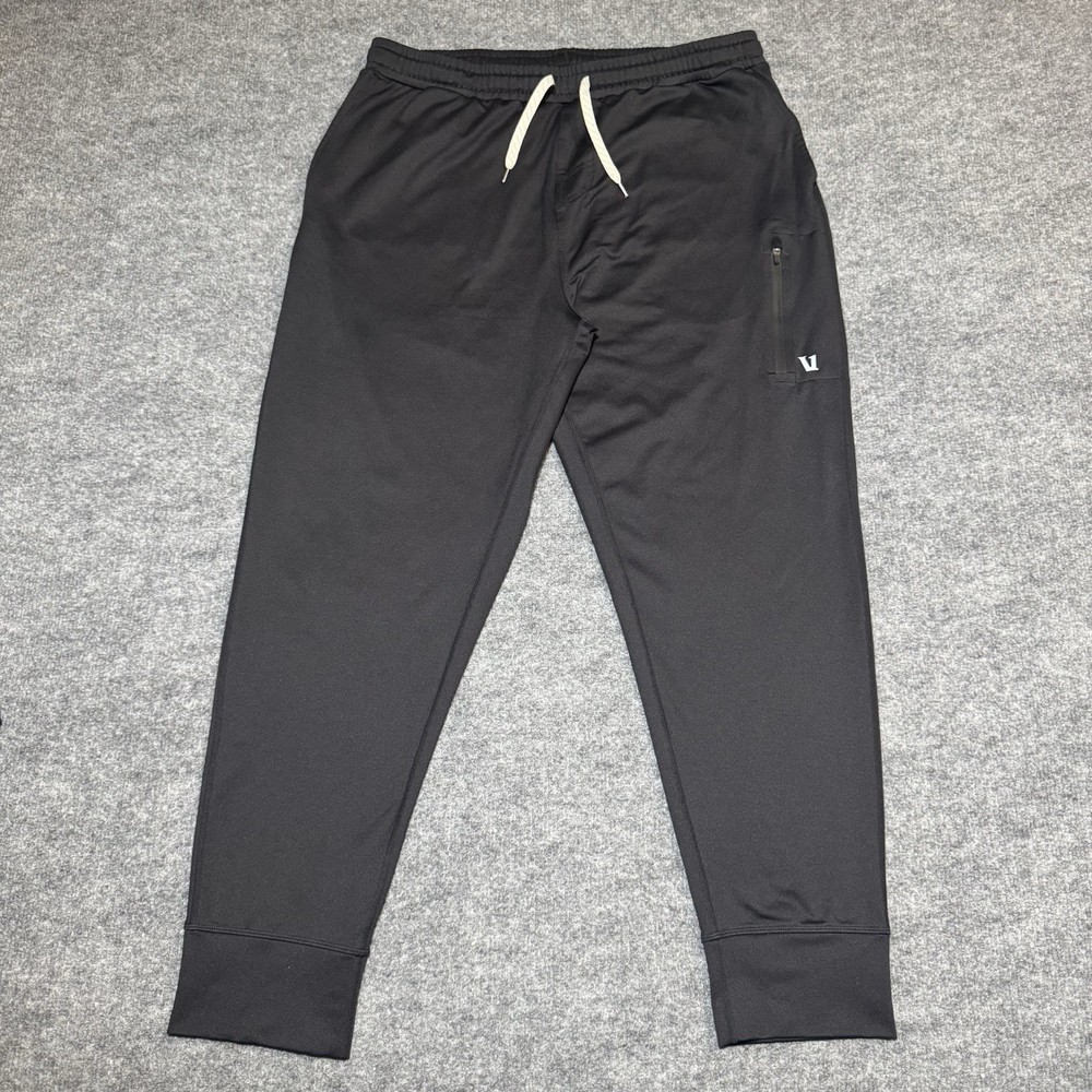 Vuori Sunday Performance Athletic Joggers Men’s XL Black Wicking Gym Active V416