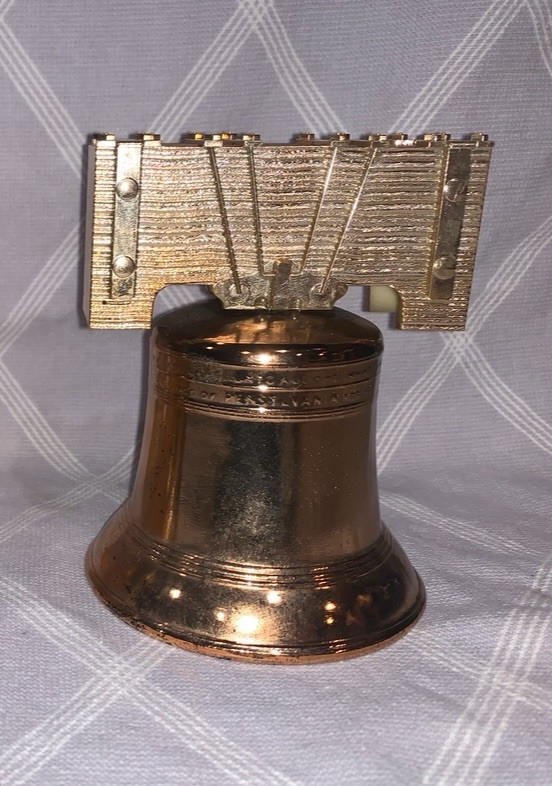 1970 Vintage Gold Avon Liberty Bell Decanter Deep Woods After Shave