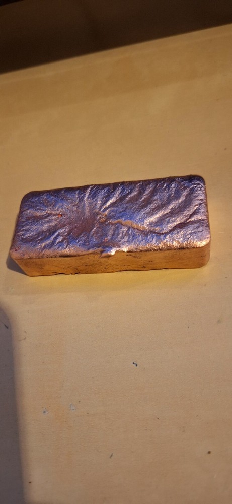 HAND POURED PURE COPPER INGOT BAR FOR CASTING 0.999 1 LB