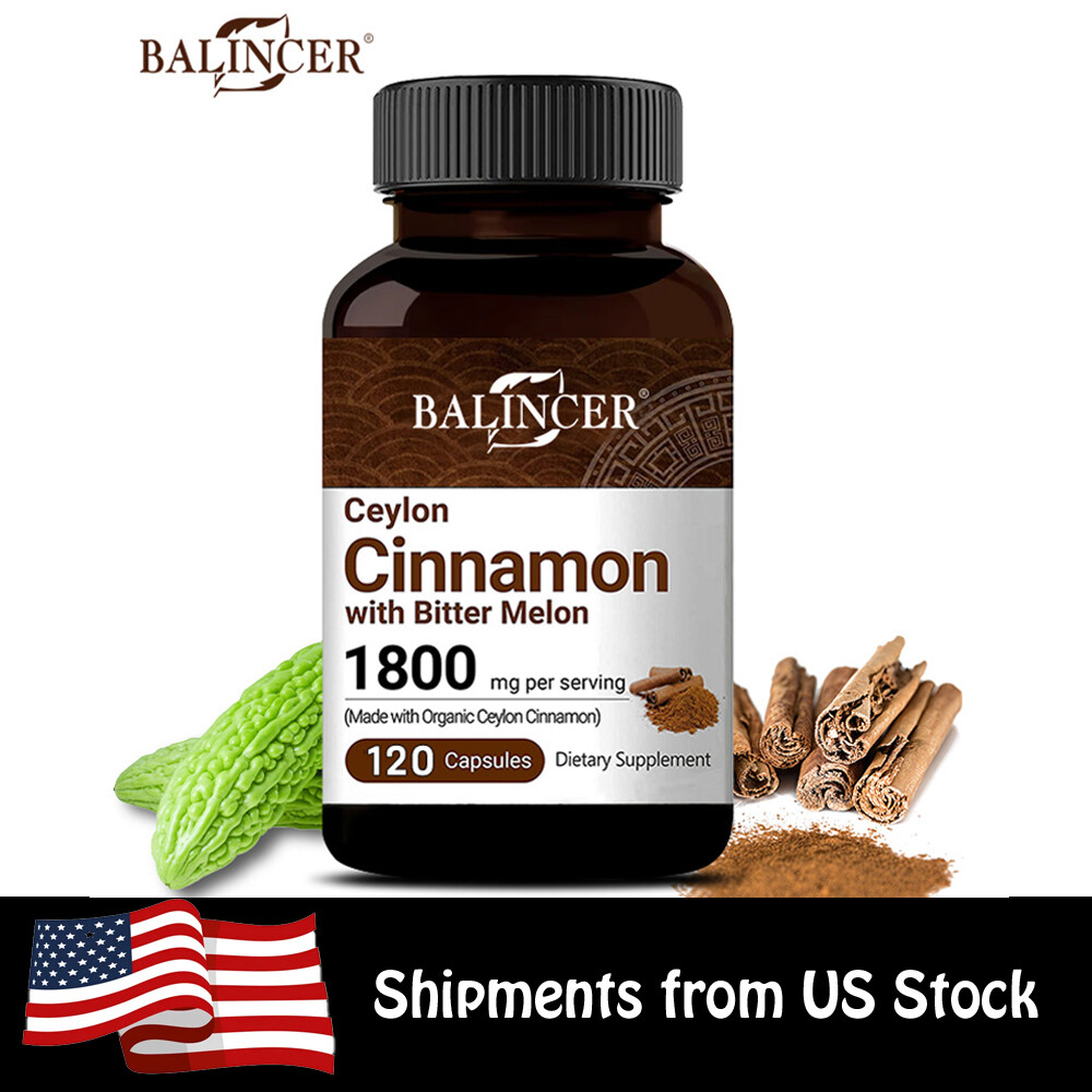 Organic Ceylon Cinnamon with Bitter Melon High Potency Blood Sugar Support
