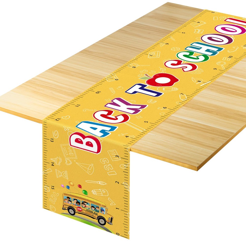 Back to School Table Runner Ruler Design Decor for Classroom or Home-image