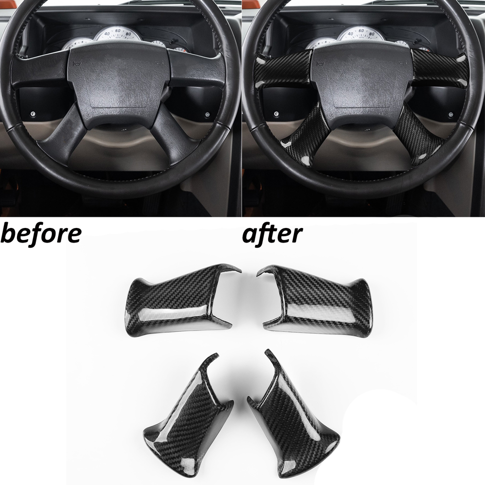 3K Dry Carbon Fiber Steering Wheel Button Cover for Hummer H2 Silverado Escalade
