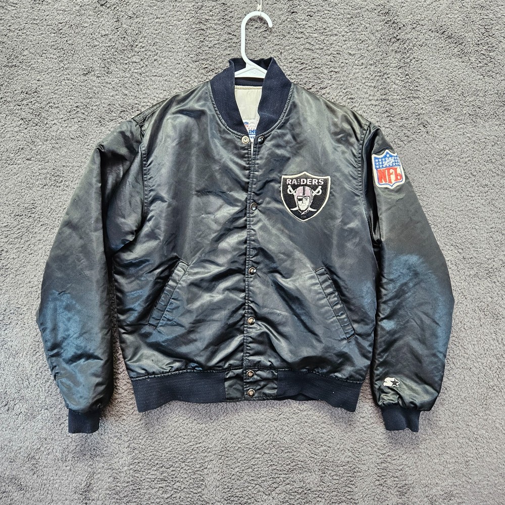 NFL Raiders Bomber Jacket for Men Medium Black MLB Baseball Jacket