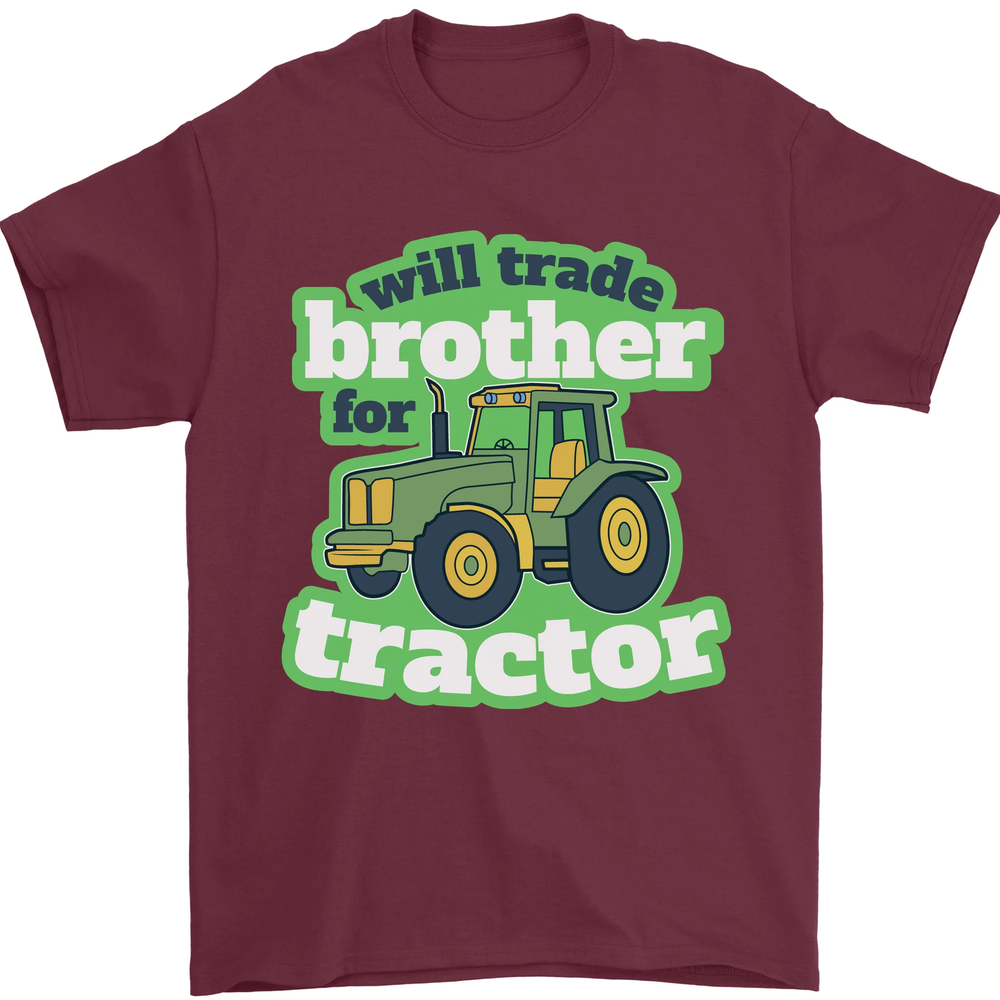 Will Trade Brother For Tractor Farmer Mens T-Shirt 100% Cotton