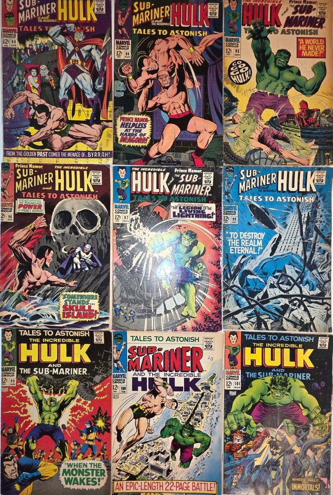 Tales to Astonish Silver Age Lot (9) #90-101* 1967 1st App Abomination, Stingray
