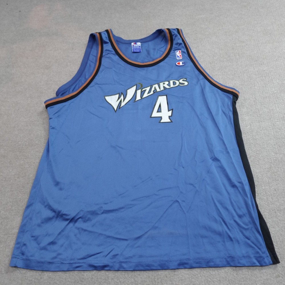 Vintage Chris Webber Blue Wizards Jersey Large Champion NBA