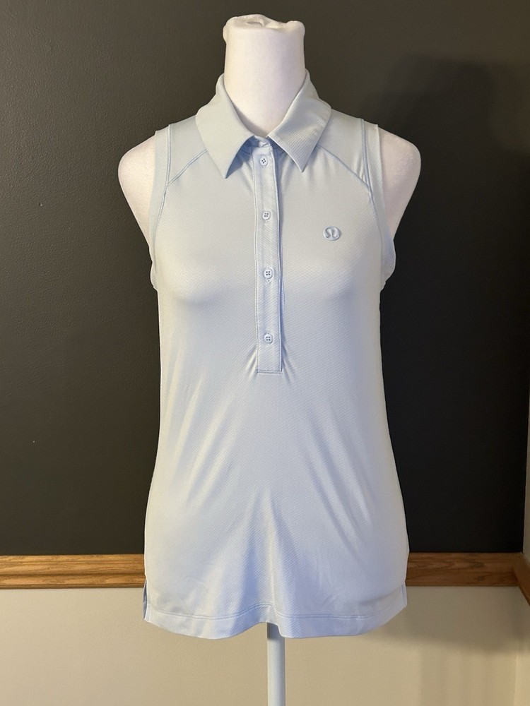 Women’s lululemon Quick-Dry Sleeveless Polo Light Blue Size 4
