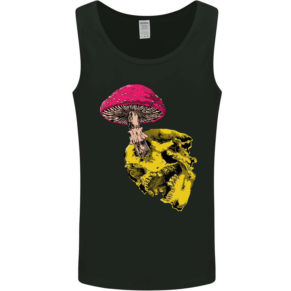 Mushroom Skull Toadstool Magic Gothic Mens Vest Tank Top