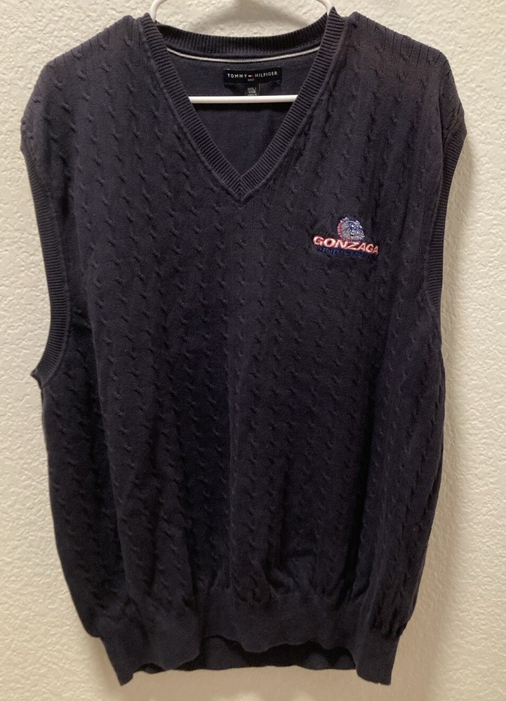 Tommy Hilfiger Golf XXXL 3XL Gonzaga University Bulldogs Sweater Vest Cable Knit