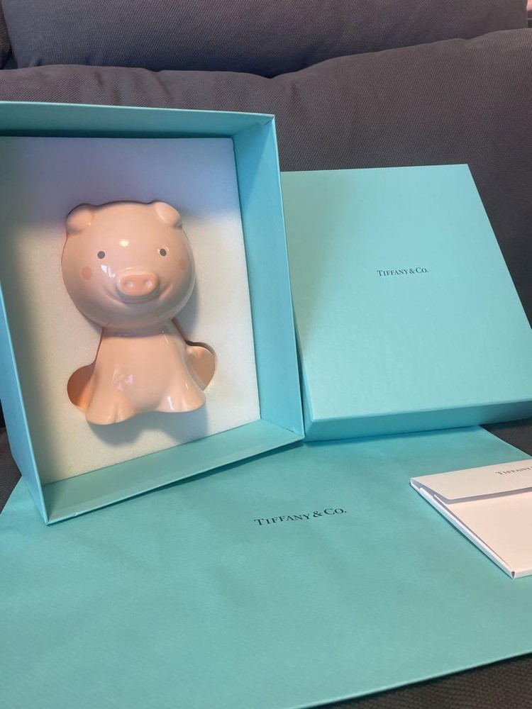 Tiffany Piggy Bank Box With Bag