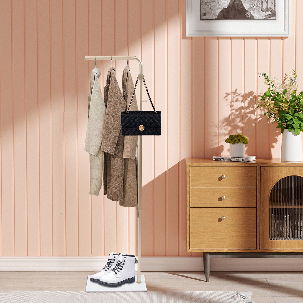 Freestanding Metal Coat Rack for Hallway Entryway Clothes Storage