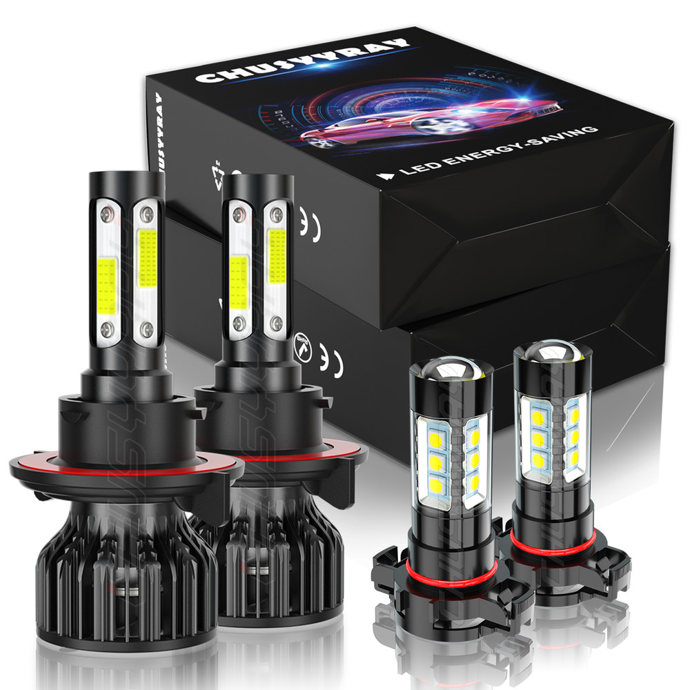 For Ford Escape 2008-2012 4x LED Headlight High/Low Beam + Fog Light Bulbs Combo