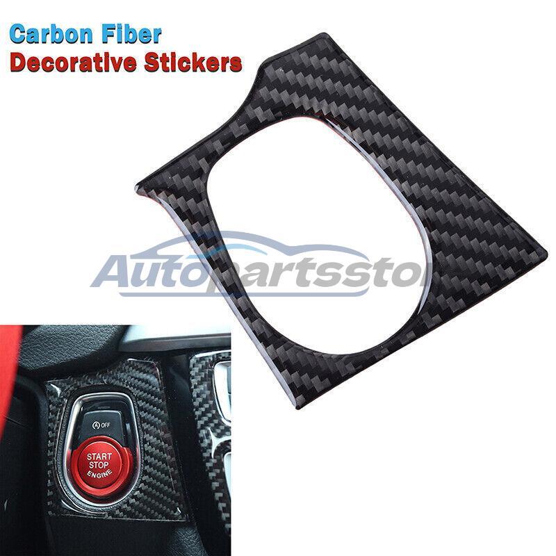 Carbon Fiber Trim Engine Start Button Sticker Interior Cover for BMW 3/4 Series
