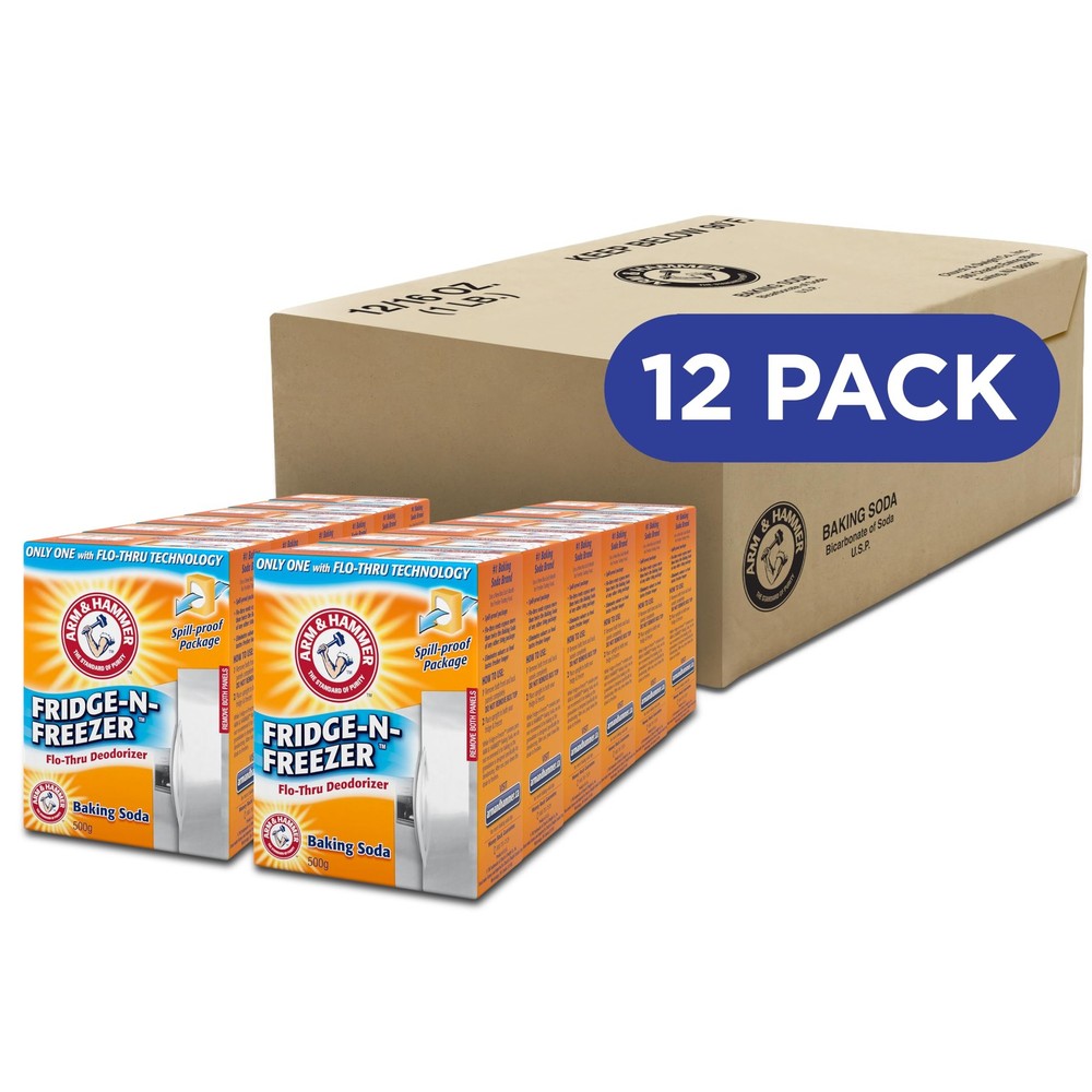 Arm & Hammer Baking Soda Fridge-n-Freezer Odor 14 Ounce (Pack of 12), Orange