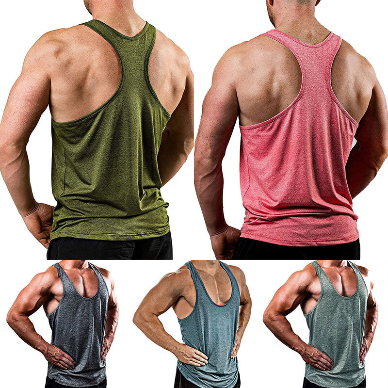 ❀Men Sleeveless Vest Tank Top Training Gym Sports Muscle Sports T-Shirt Camisole