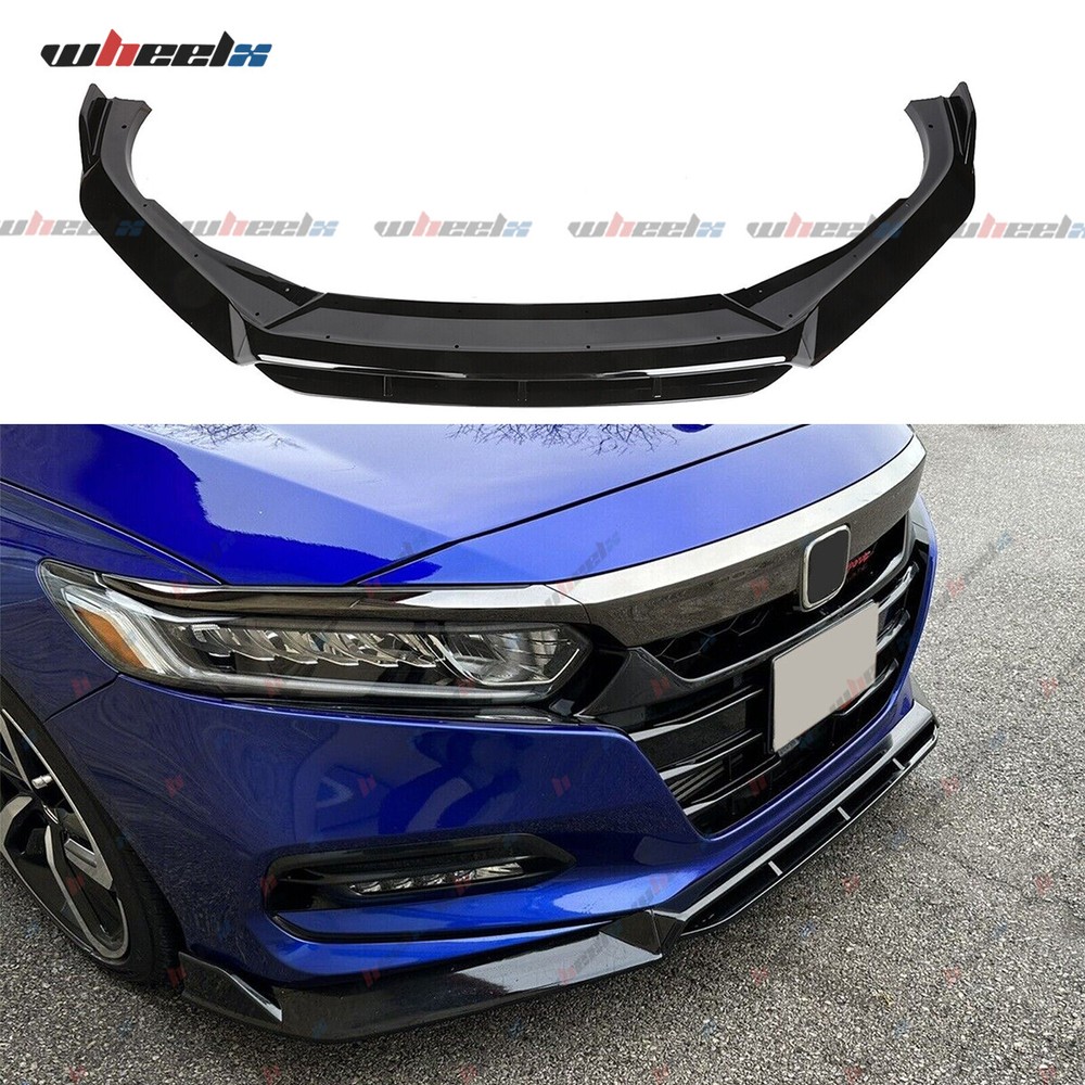 Glossy Black Front Bumper Lip Splitter Spoiler For Honda Accord Sport 2018-2020