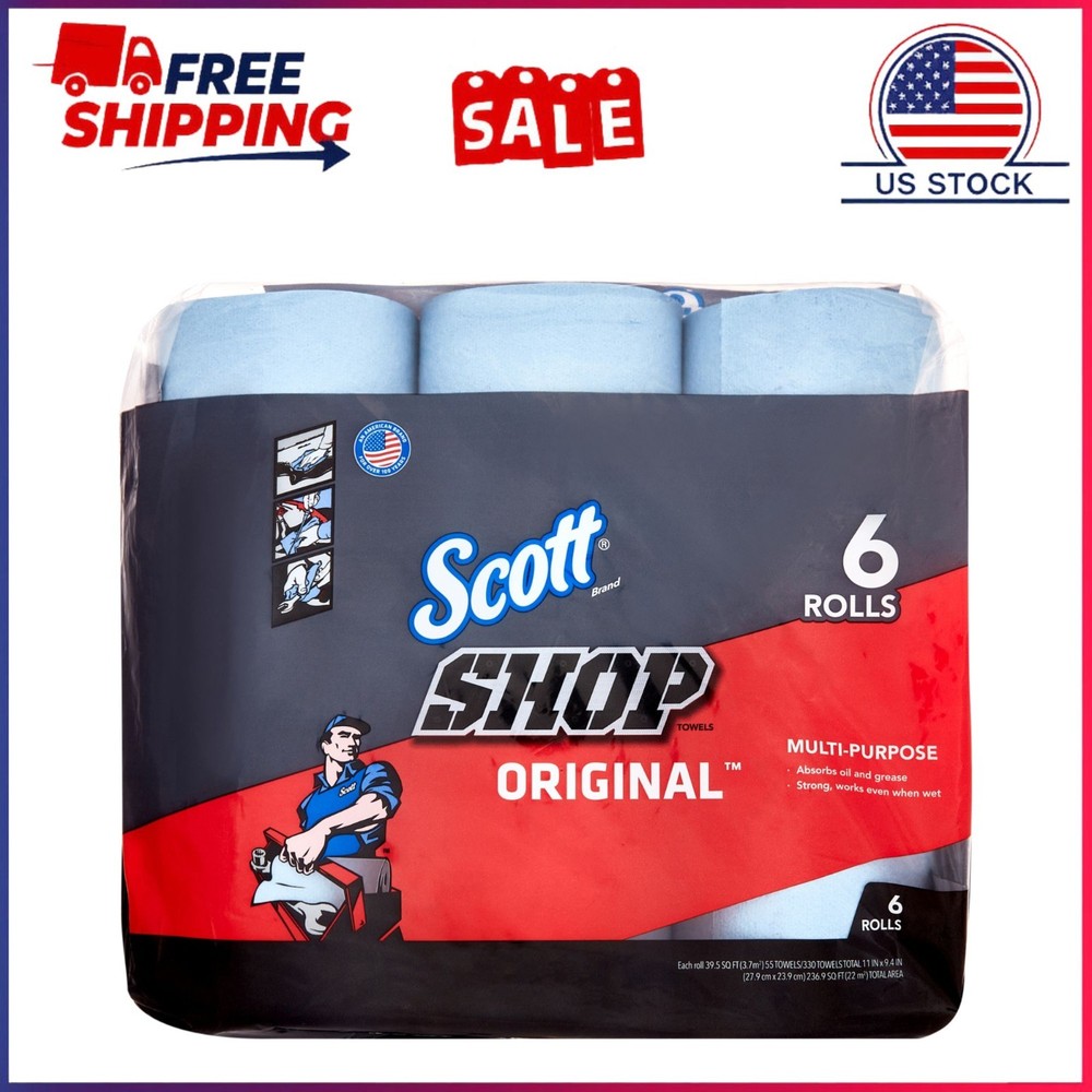Scott Shop Towels 6 Rolls 55 Sheets Per Roll Heavy Duty