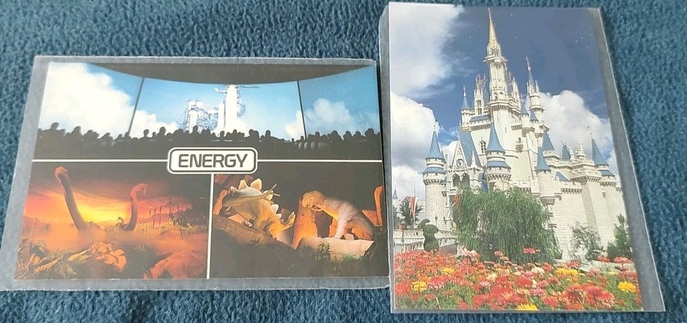Vintage 1982 Epcot Center Energy & Disney World Castle Postcards Unused