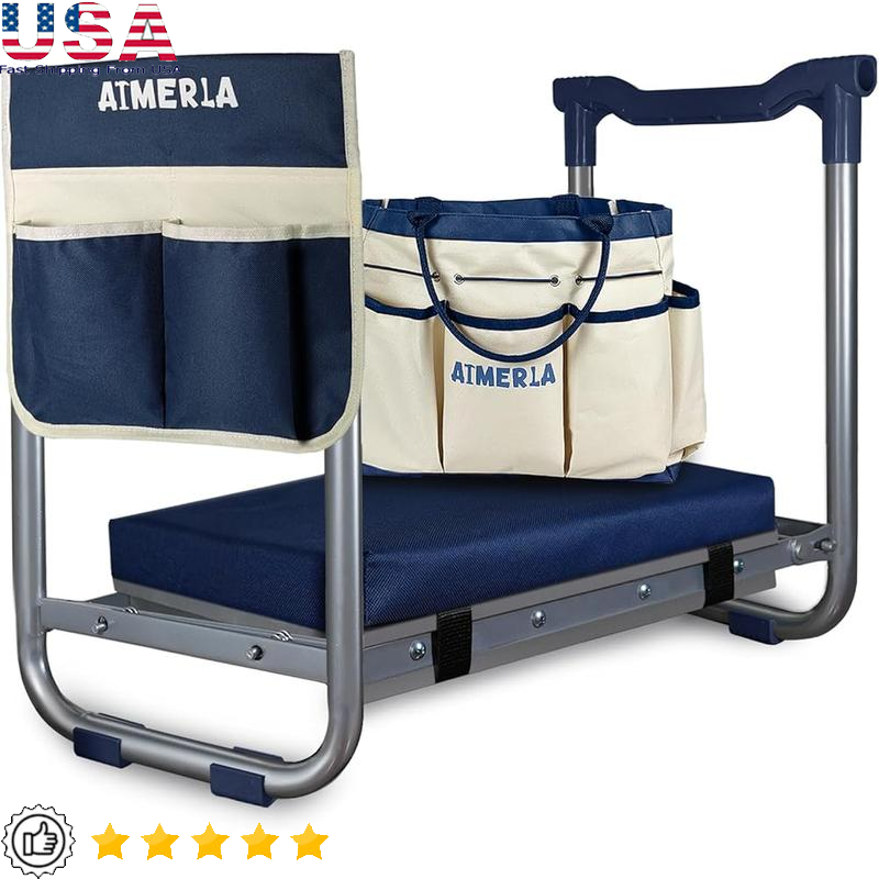 Heavy Duty Foldable Garden Kneeler Seat and Portable Bench for Outdoor Use