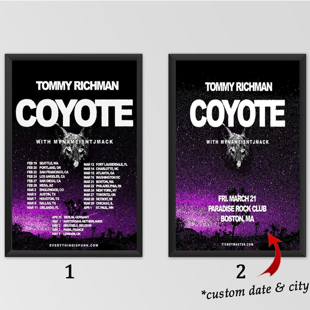 Tommy Richman The Coyote 2025 Tour Dates Poster