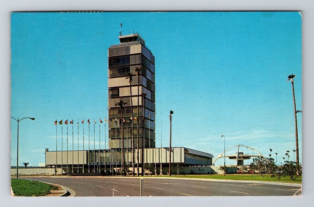 Los Angeles CA-California Control Tower Intl Air Terminal c1964 Vintage Postcard