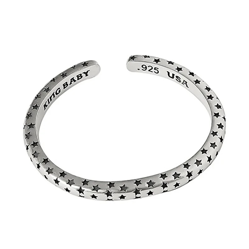 2023 Vintage Twist 925 Sterling Silver Cuff Bangle Women Handmade Bracelet