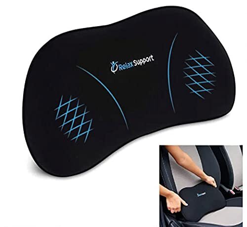 RS13-S Lumbar Support Pillow for Car - Full Memory Foam, Adjustable Dual Stra...
